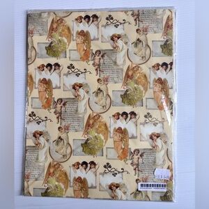 Vintage Angel Gift Wrap 2 Sheets Victorian Cherub
